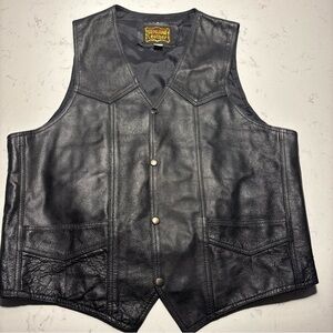 Leather biker vest men’s size 46